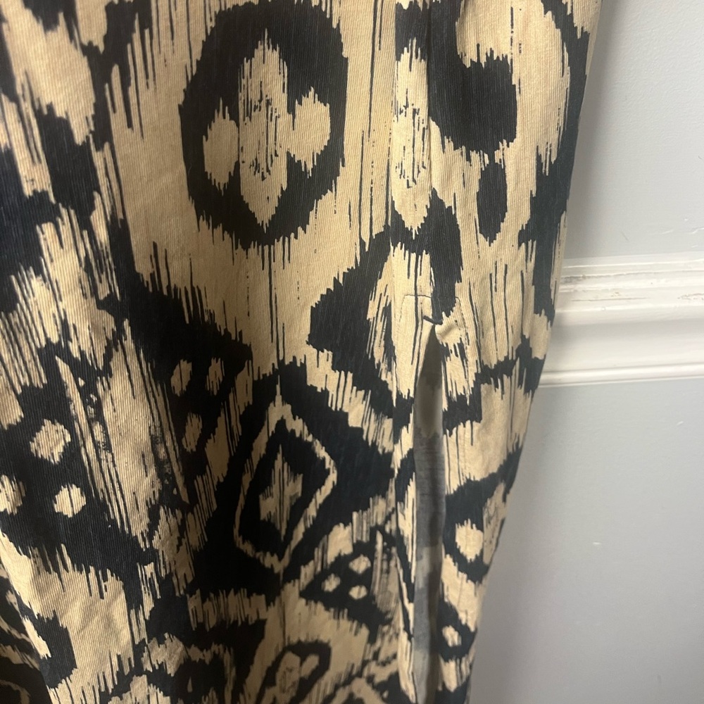 Spartina 449 Nora Half-Zip  maxi-length dress size large navy tan printed - Picture 5 of 8